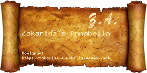 Zakariás Annabella névjegykártya